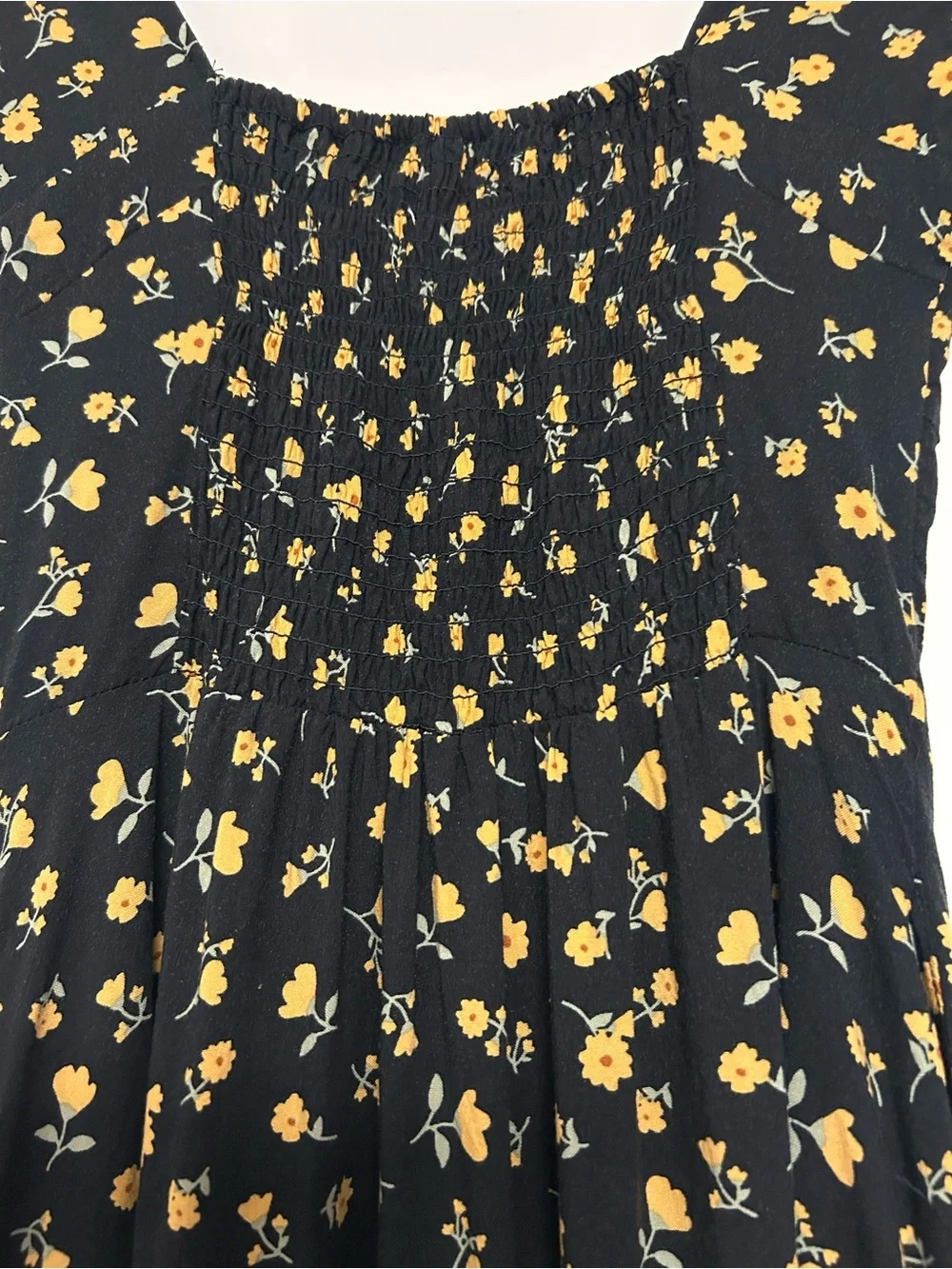 Aeropostale Black Mini Dress with Yellow Floral Print Size XS - Picture 5 of 9
